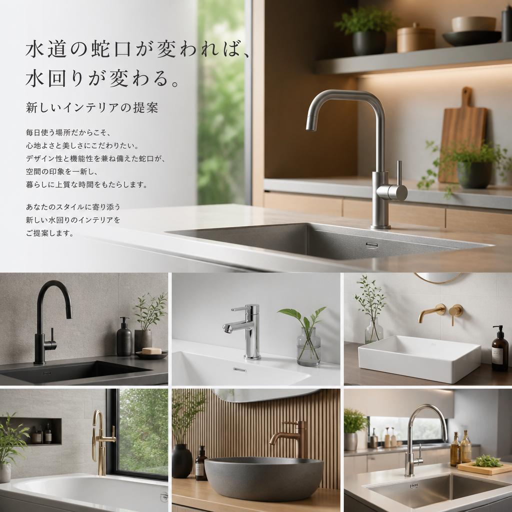 水道の蛇口が変われば、水回りが変わる。新しいインテリアの提案