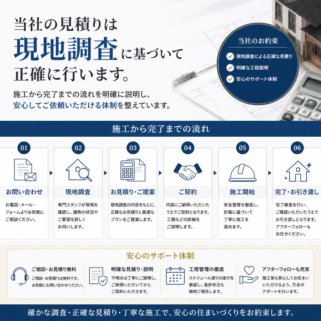 安心の見積りと施工プロセス