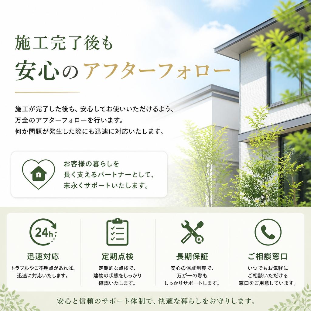 施工後のアフターフォロー