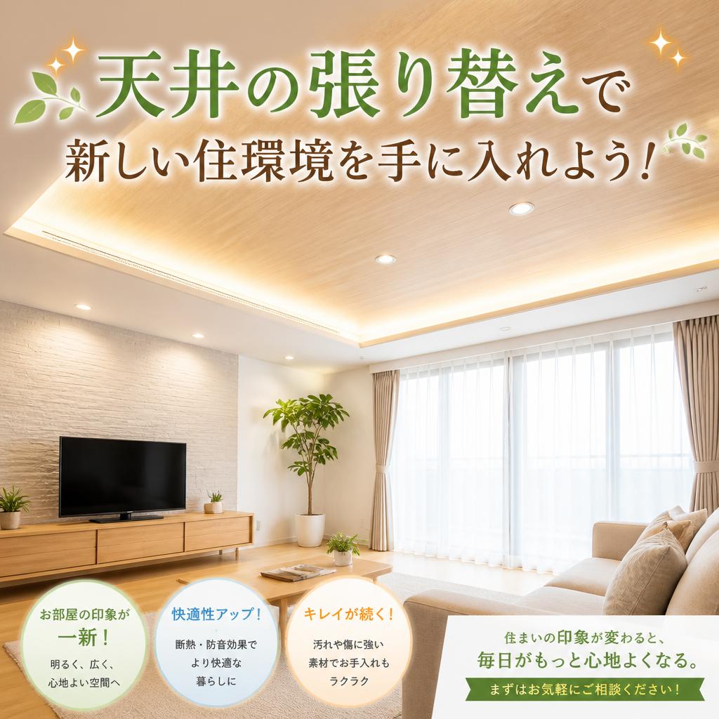 天井の張り替えで新しい住環境を手に入れよう！