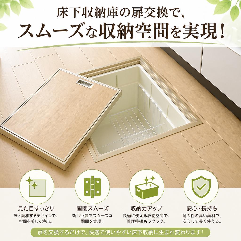 床下収納庫の扉交換で、スムーズな収納空間を実現！