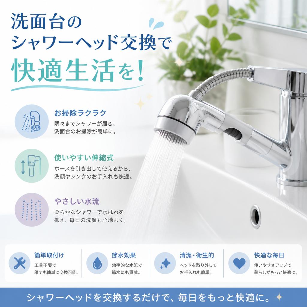 洗面台のシャワーヘッド交換で快適生活を！